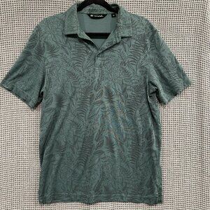 Travis Mathew Golf Polo Shirt Men's Size Large Green Leaves / Tropical Print
